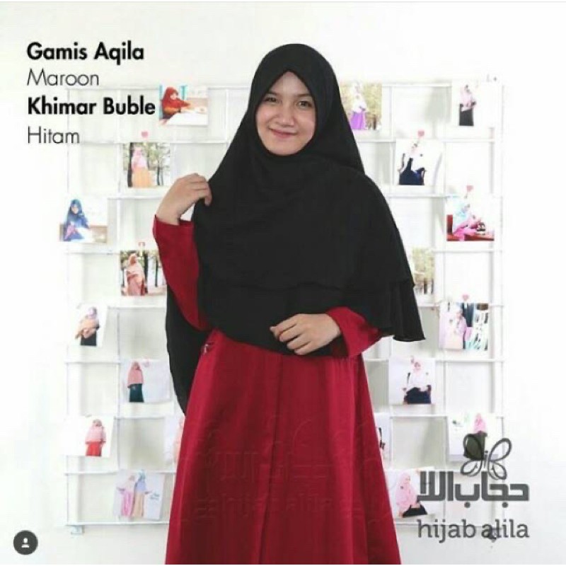 preloved khimar bubble M hitam