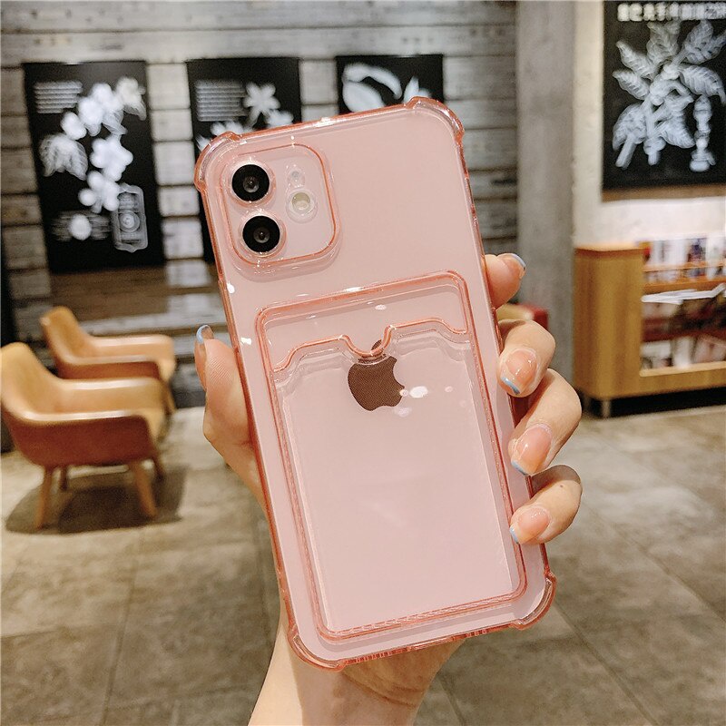 Soft Case Silikon Tpu Dengan Holder Kartu Untuk Iphone Xs Max Xr 7 8 Se 2020 7plus 8plus 6splus