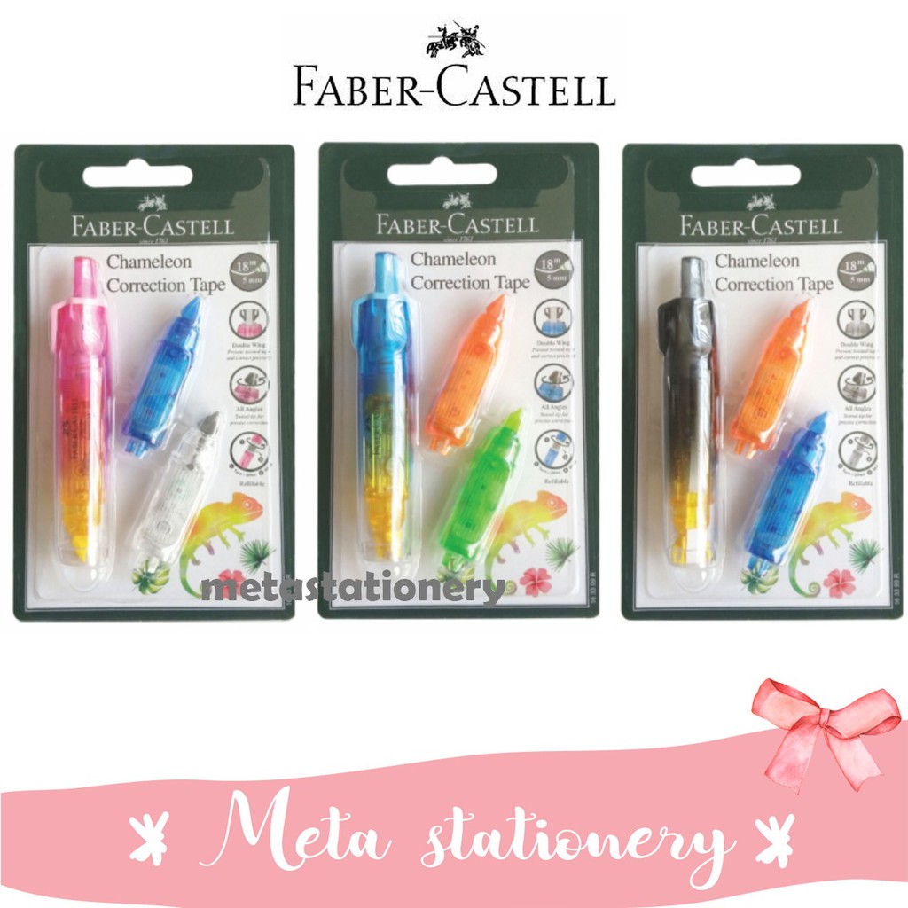 

Correction Tape / Tipe-ex Kertas Chameleon + 2 Refill Bar Faber Castell