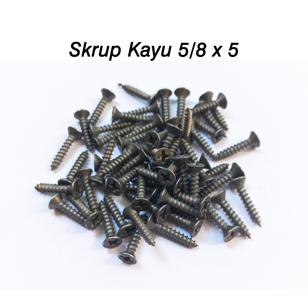 Skrup Kayu 5/8x5 (isi 50 pcs) / Sekrup Kayu Kecil 1,5 cm