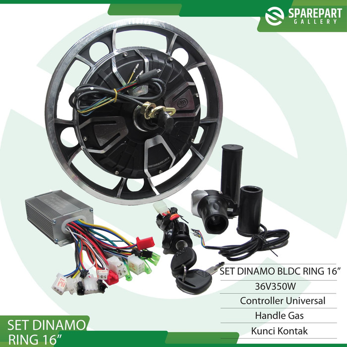 SET DINAMO SEPEDA LISTRIK 36V350W RING 16" (16INCH)