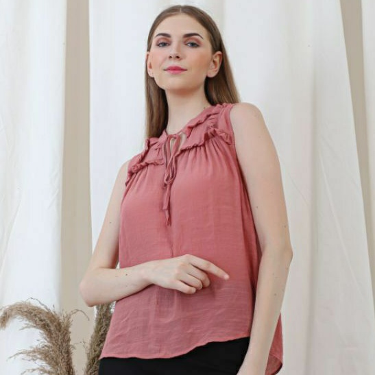 Blouse Sleeveles Casual Branded Sisa Export Termurah