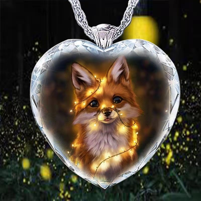 Baru Alami Crystal Fox Liontin Kalung Untuk Wanita Perhiasan Aksesoris