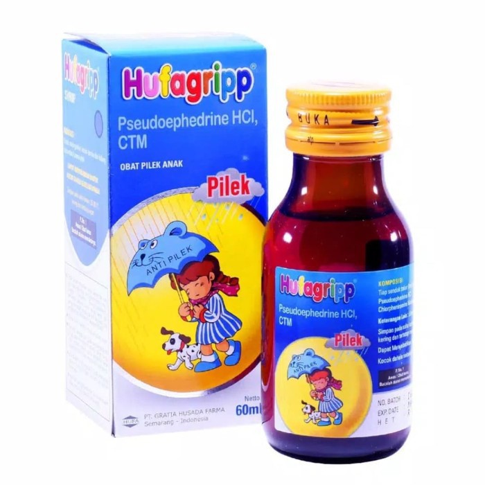 Obat Flu Batuk Berdahak Pilek Anak HUFAGRIP PILEK Biru Sirup 60 ml