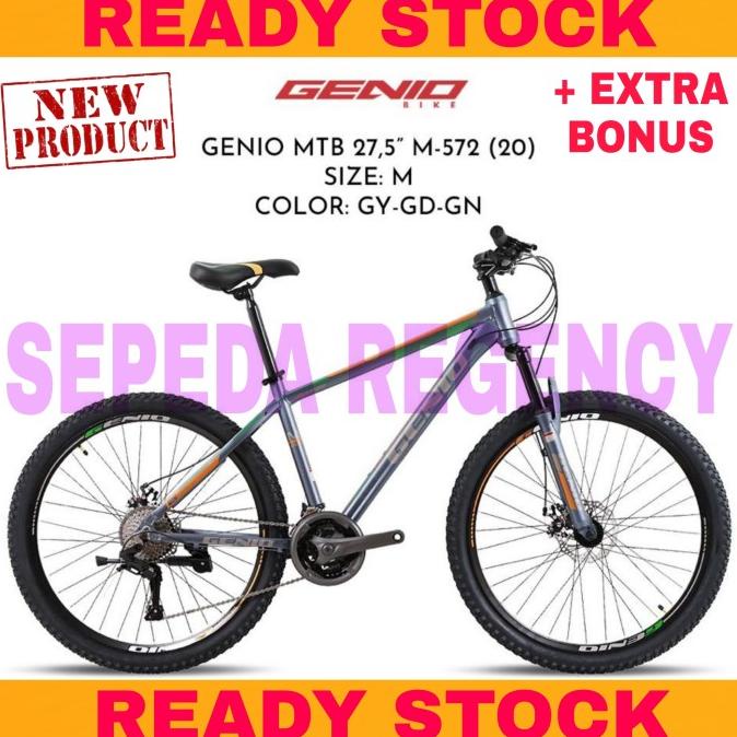 SEPEDA GUNUNG MTB GENIO M 572 ALLOY 27.5 INCH 27 SPEED REM CAKRAM FDGDF34545