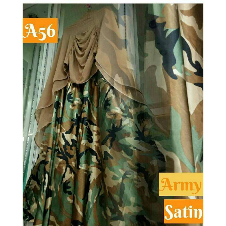 Gamis satin/gamis army satin