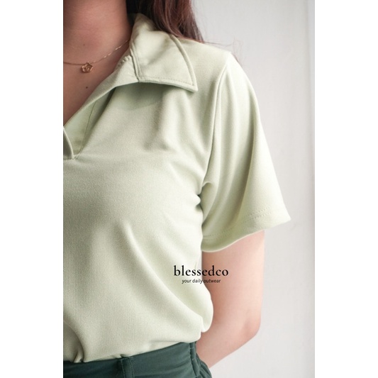 Yujin Polo Top / Top Wanita / Atasan Polo Wanita / Polo Top