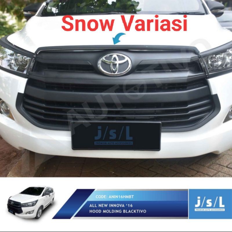 All New Innova Lis kap mesin krom hood molding black doff JSL