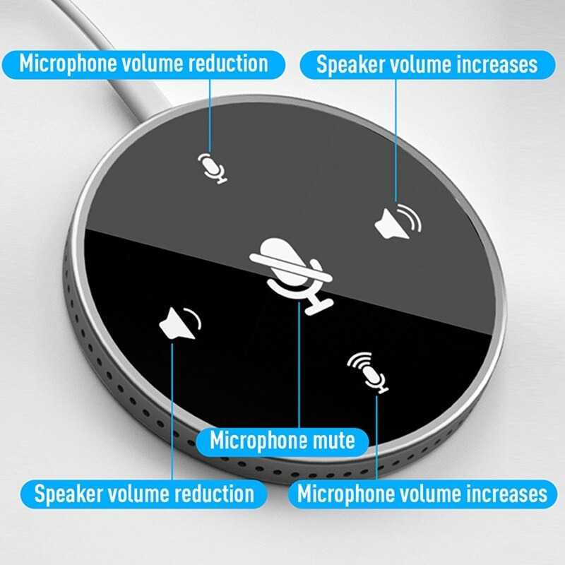 (BISA COD) RVOSTR ZGPAX 360 Degree Microphone Table Conference Zoom Meeting - ZG35M