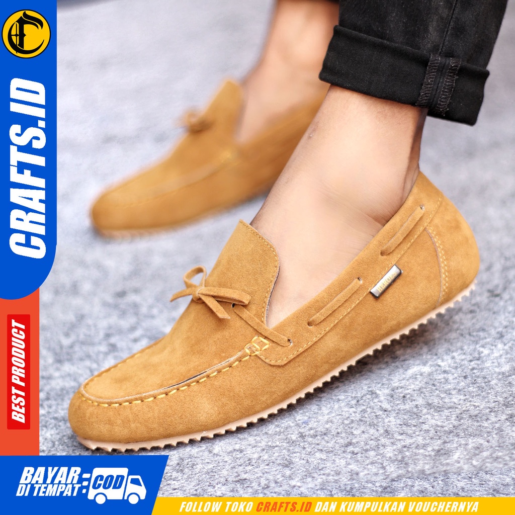 Sepatu Slip On Pria Sepatu Casual Pria Kulit Suede Kerja Kantor Sepatu Slop Pria Sepatu Hitam Pria CRATS CELTIZ