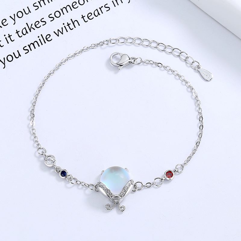 Gelang Moonstone Bahan S925 Silver Untuk Pasangan