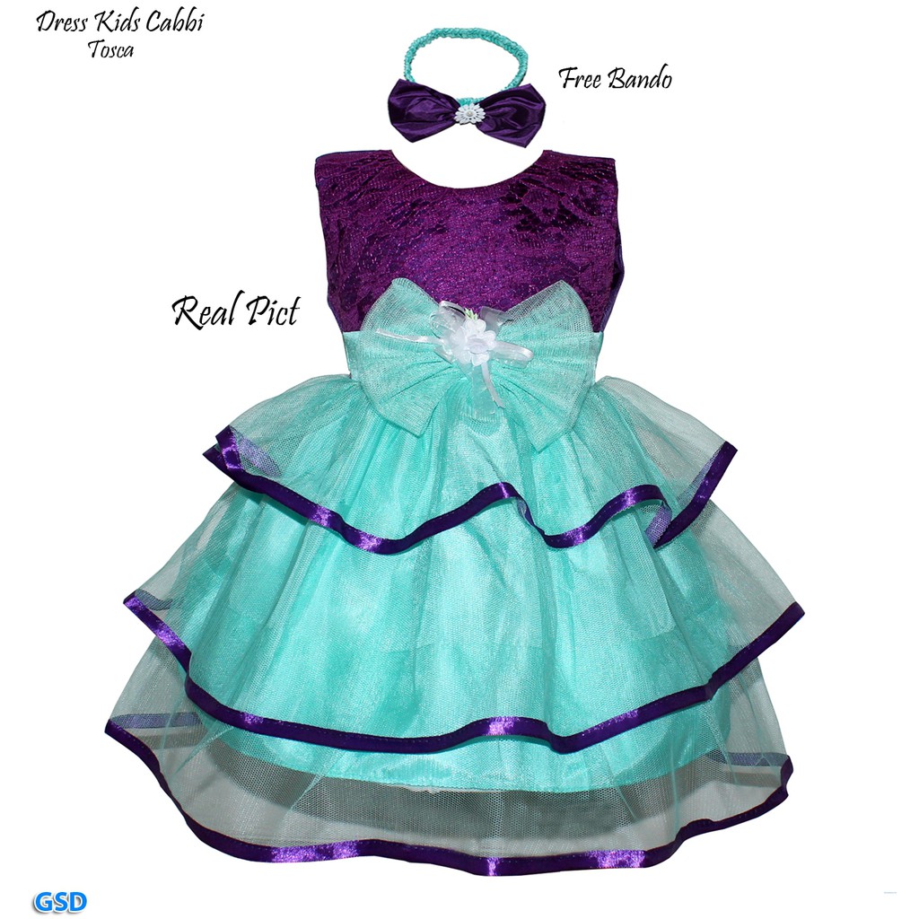 Dress Kids Cabbi/ Promo Gaun Pesta Brukat Bayi Sale!!!/ Dress Bayi Murah Best Seller/ FREE BANDO