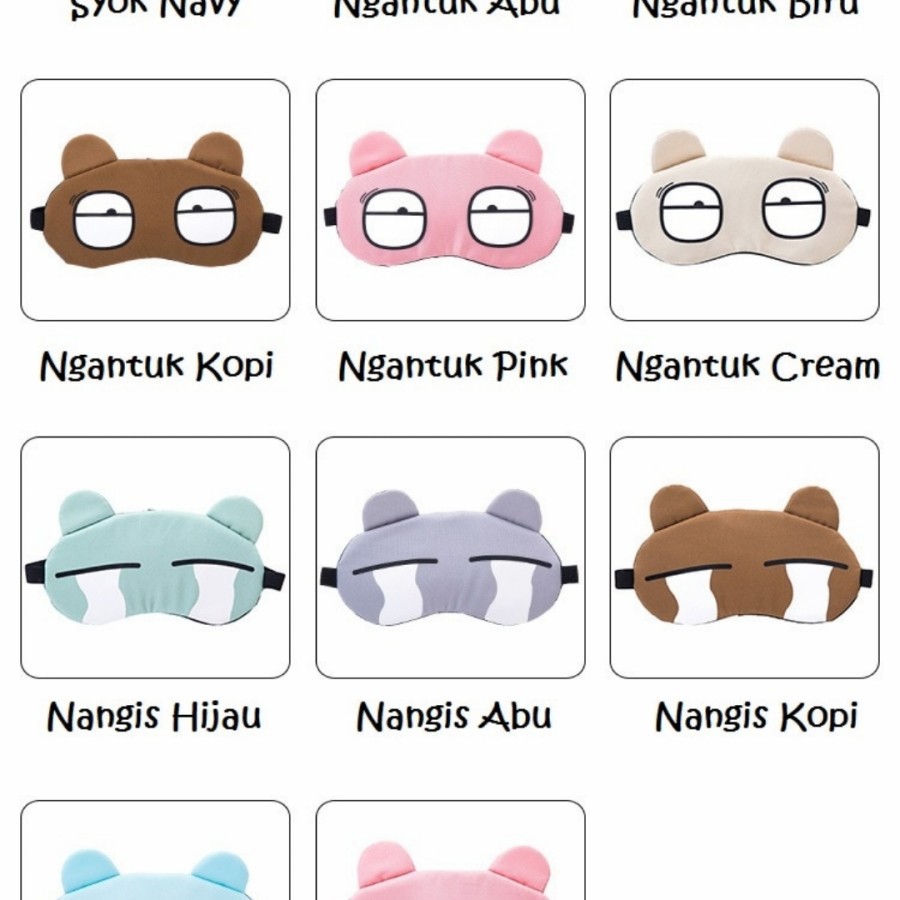 Masker korea penutup mata gel karakter emoticon lucu dingin kesehatan