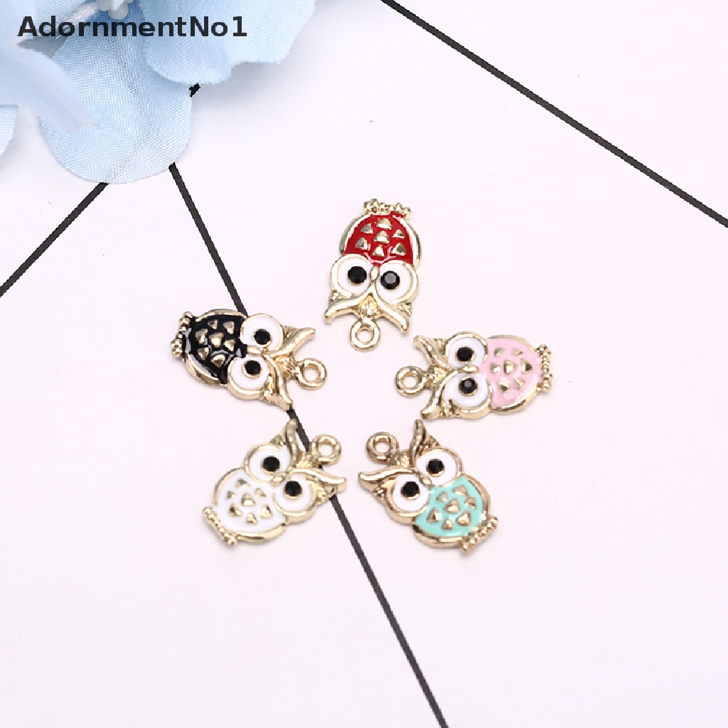 (AdornmentNo1) 10pcs / Lot Liontin Enamel Bentuk Burung Hantu Bahan Alloy Untuk Kerajinan Tangan DIY