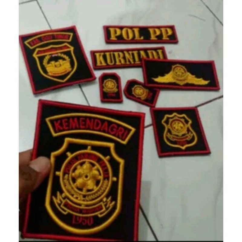 Bordiran pol pp hitam kuning pdl timbul