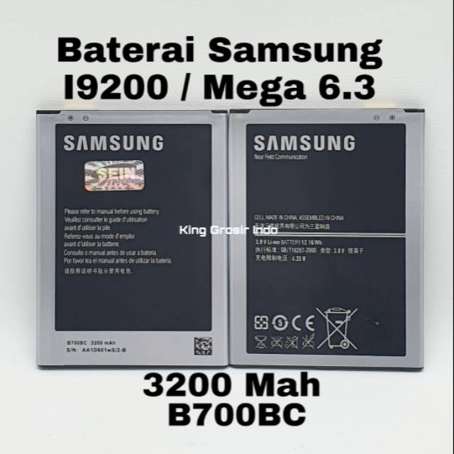 Baterai Samsung I9200 / Mega 6.3 Original OEM B700BC Battery