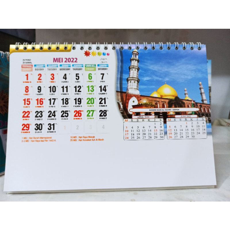 

kalender meja duduk spiral masjid 2022
