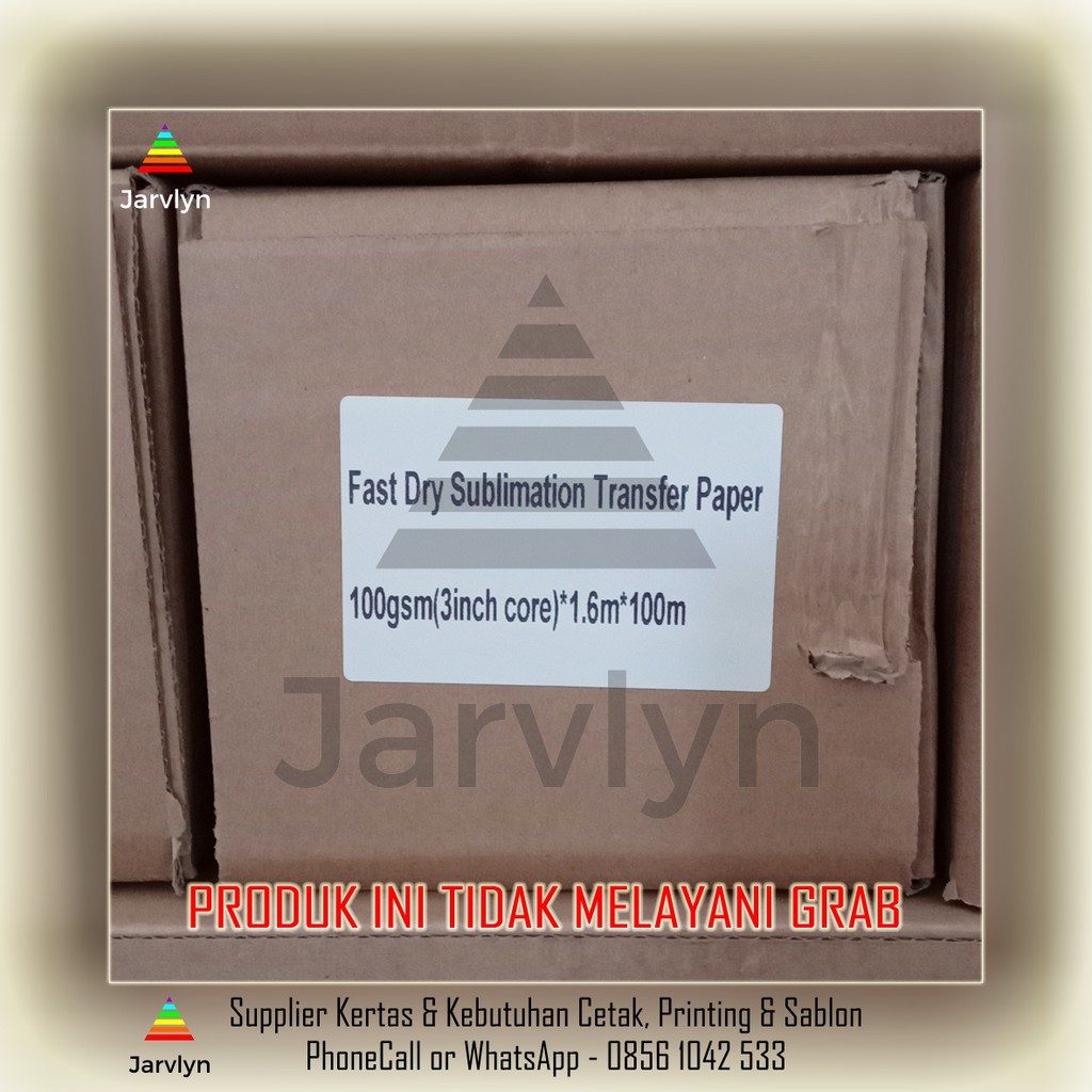 

Kertas Sublim Transfer Paper 100 gsm 160cm x 100m - FAST DRY