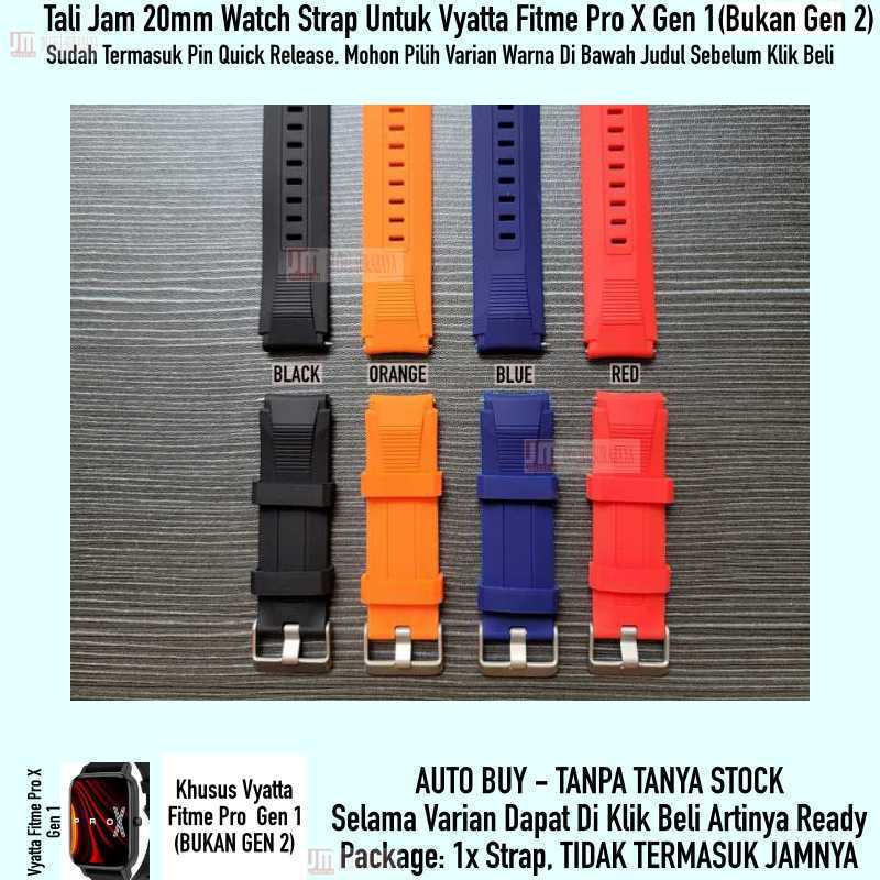 SIKAI Wide Watch Strap Vyatta Fitme Pro X Gen 1 (BUKAN Gen 2) - Tali Jam 20mm Rubber Sporty Silikon