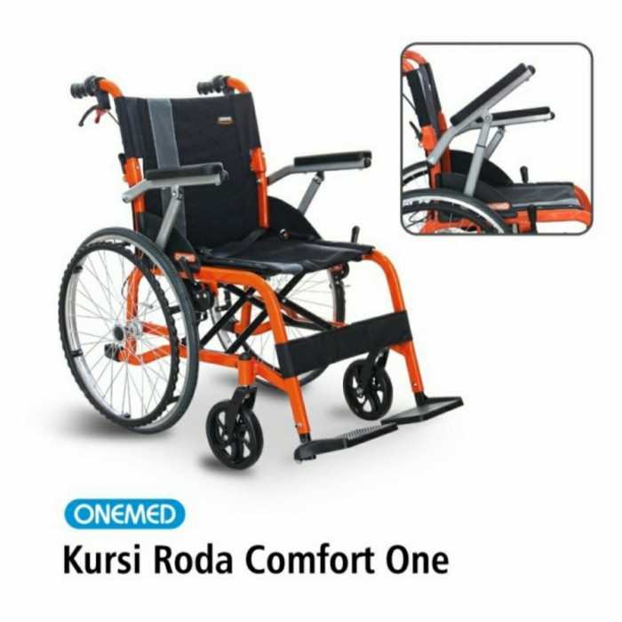 KURSI RODA TRAVELING ONEMED COMFORT ONE alumunium . kursi roda untuk umroh dan haji