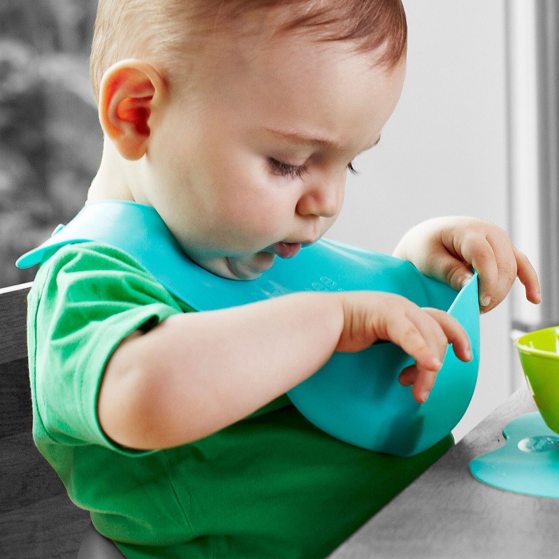Tommee Tippee Roll n Go Bib Slabber Celemek Makan Anak Bayi Elastis