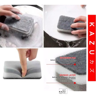 KAZU KHL164 Spons Cuci Piring Dua Sisi Double Magic Dishwash Sponge