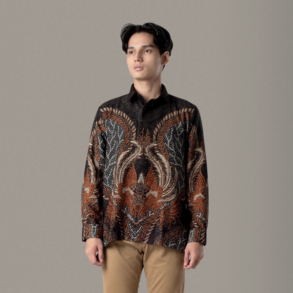 Benhill Kemeja Pria Flanel Lengan Panjang  Coklat Motif 29280