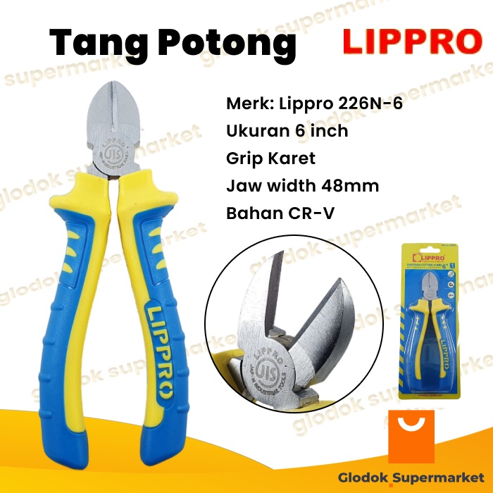 Tang Potong 6 inch Lippro Diagonal Cutting Pliers 226N-6