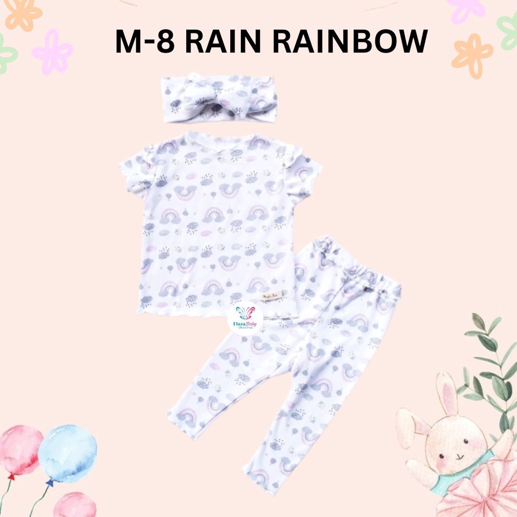 SALE 10.10 Plazababyku MX MIKHA setelan bayi motif bunga yang lucu free headband PART2