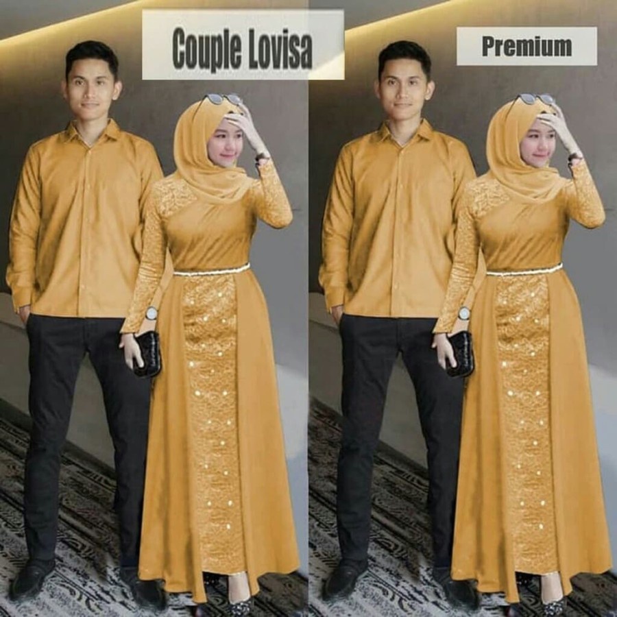 Gamis Couple Clarisa Pasangan Terbaru Kekinian//Gamis Couple Toyobo Premium Original Bordir Modern/B