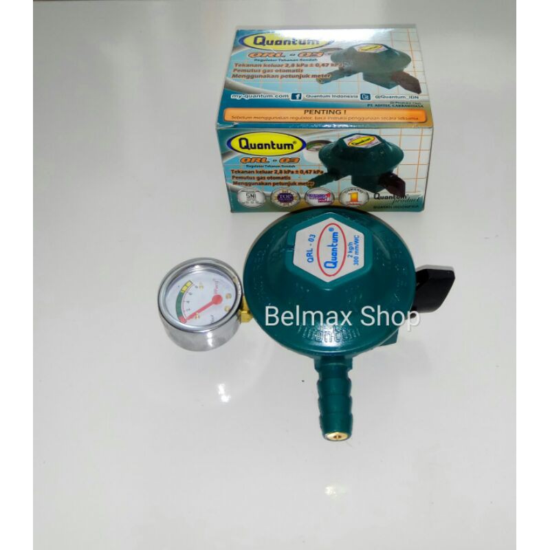 Regulator Kepala Gas Quantum+Meteran Jarum/Regulator Gas LPG Quantum/Kepala Gas Quantum QRL-03