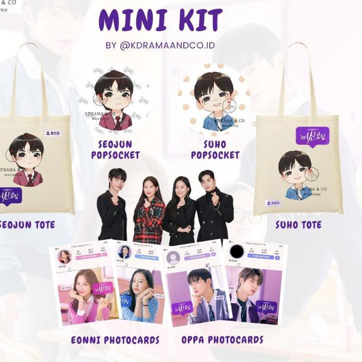 [COD] TRUE BEAUTY MINI KIT POPSOCKET GRIPTOK RESIN TOTEBAG SUHO SEOJUN CHA EUNWOO HWANG INYEOP