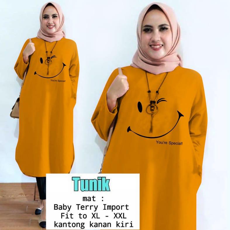 Atasan Muslim Tunik Jumbo Fit To XL XXL - Dinar Tunic