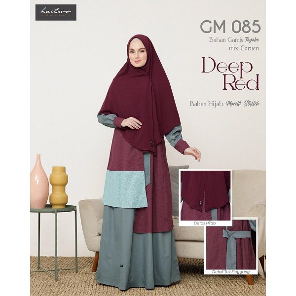 GAMIS set Hijab gm 085 by Haitwo bahan toyobo high quality, wanita dewasa, 3 variasi warna, all size