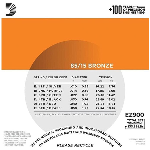 Senar Gitar Akustik D’Addario EZ900/E890 Bronze 1 Set Free 1 PickGitar