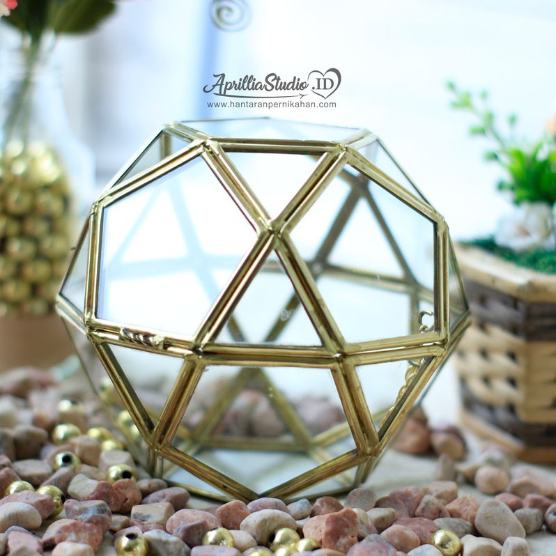 Kotak Perhiasan | Ringbox Terarium Ball UK 12x12x12 cm