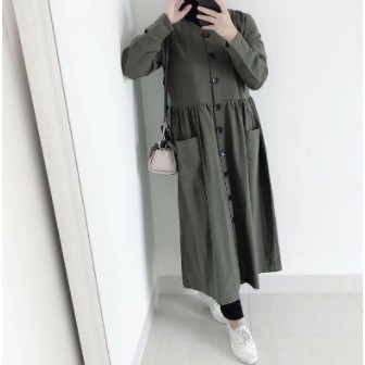 Baju Tunik AtasanWanita Terbaru Model Pesta Kekinian Moscrepe Polos Tunikmurah LD102 busui size Lio