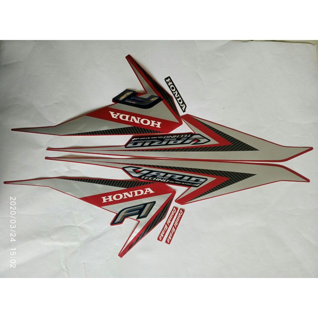 stiker motor honda vario techno fi 125 2016 merah