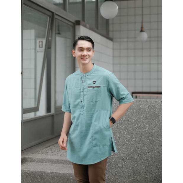 BAJU KOKO KURTA PAKISTAN PRIA KEMKO LENGAN PENDEK KURTA PRIA KOKO KATUN FASHION MUSLIM KURTA KASUAL 