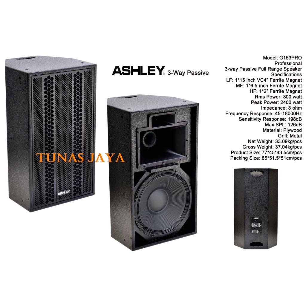 SPEAKER ASHLEY G153PRO PASIF 3WAY ORIGINAL G153 PRO  ASHLEY G 153PRO