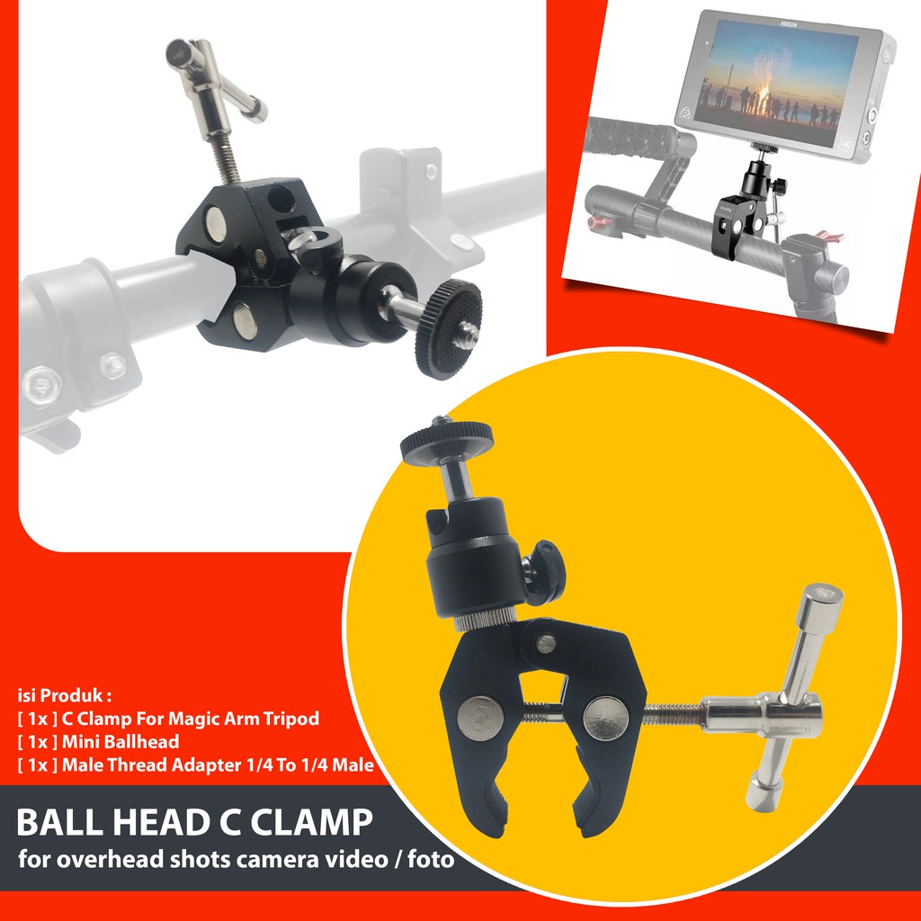 Ballhead C Clamp for Overhead Shots Camera [Protect]