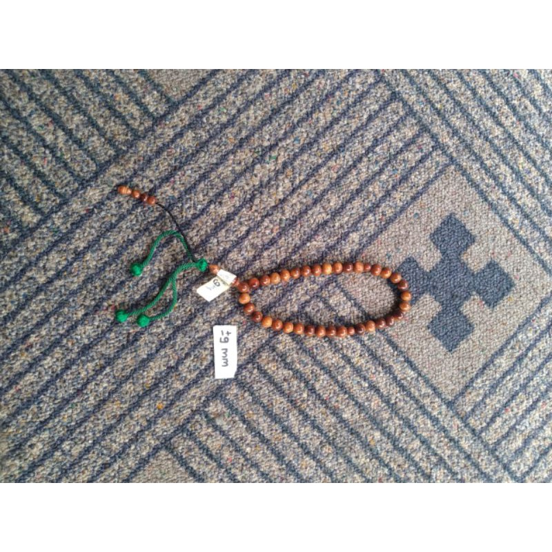 tasbih kokka bulat coklat rumbai ± 9 mm ( 9mm ) 33 butir (kauka kaukah pukah pukaha kuka koka )