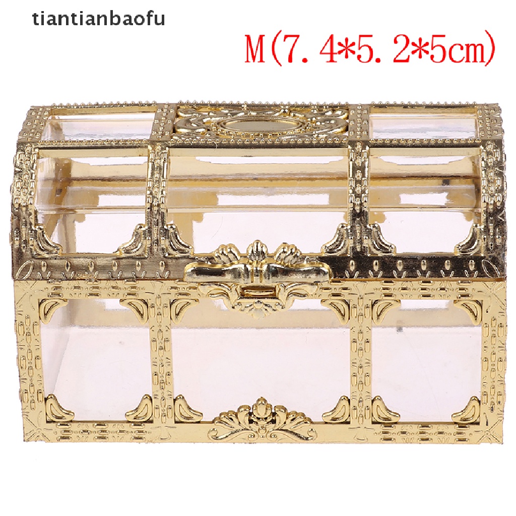 [tiantianbaofu] 1PC Portable Candy Hollow Gold Silver Treasure Chest Case Organizer Storage Box Boutique