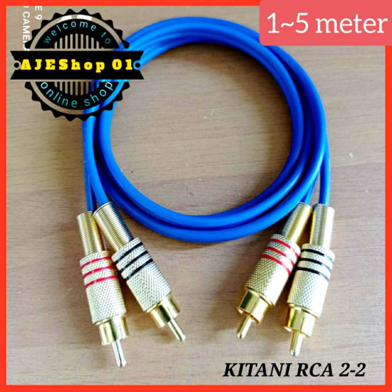 Kabel rca 2 ke 2 jack rca gold kabel KITANI 1 sampai 5 meter