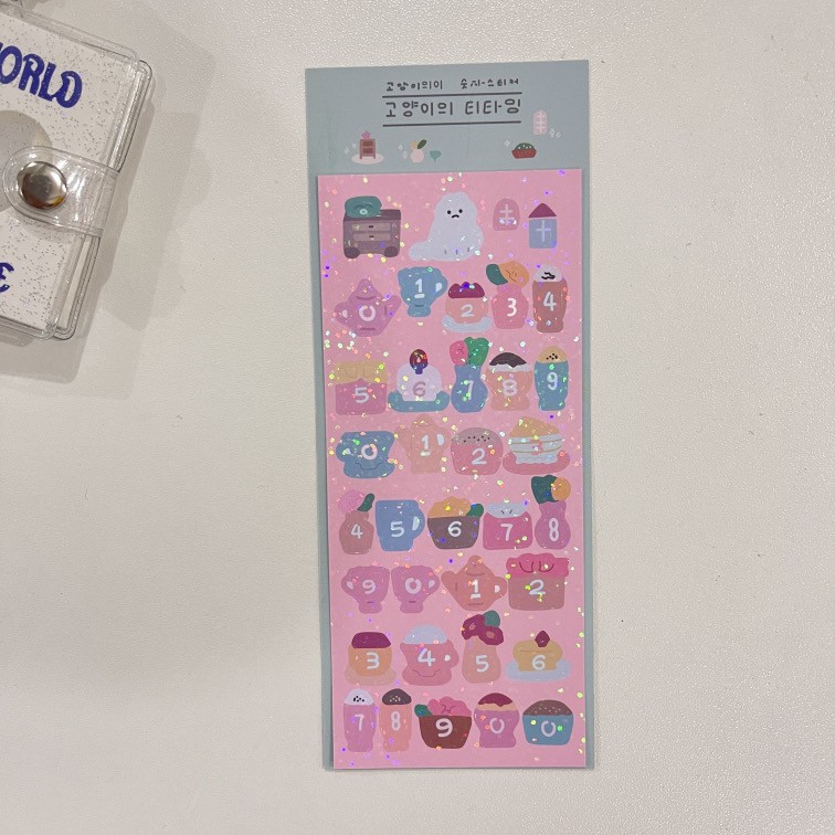 Stiker Huruf Alfabet Warna Lucu Korea / Stiker Dekorasi Pita Laser