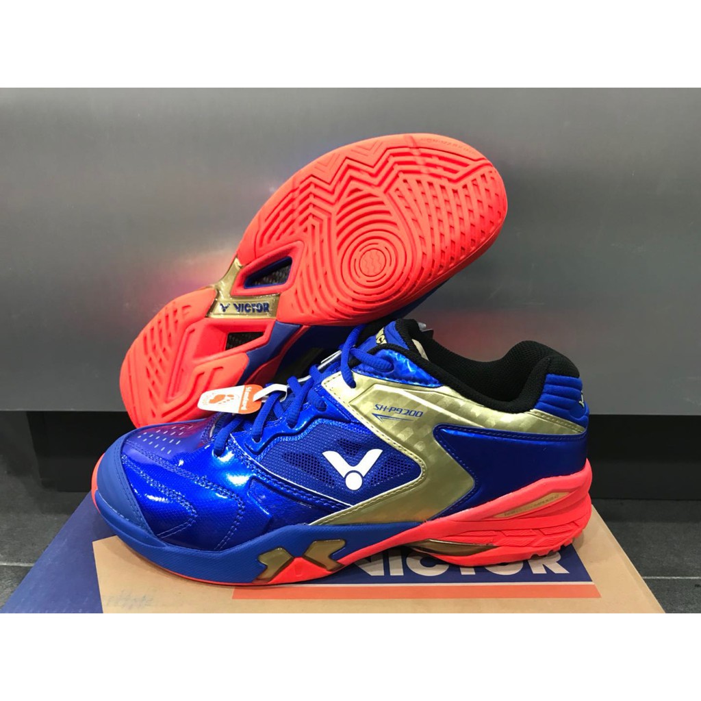 Sepatu Badminton Victor SH P9200 Blue Light Gold P9200 Limited Edition Original