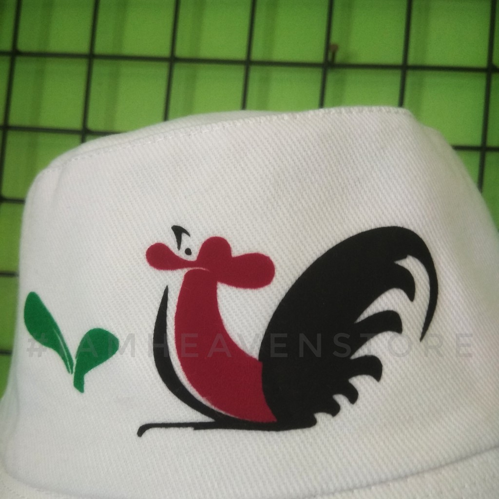 Topi Bucket Mangkok Ayam Jago Lucu Unik Keren Style Klasik Vintage Retro 90s