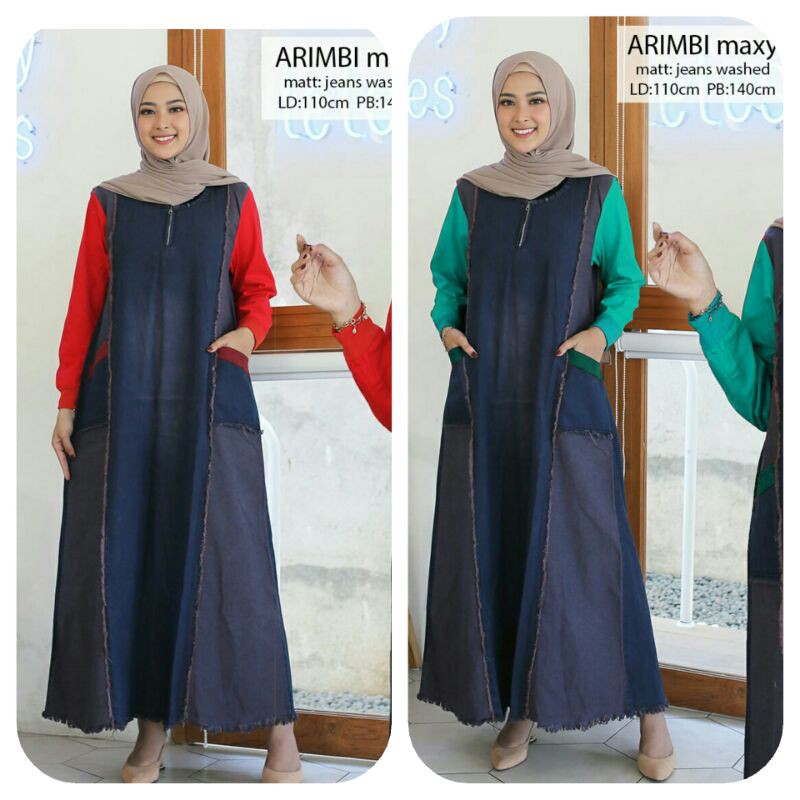 Gamis Denim Jeans Wanita - Arimbi Maxy