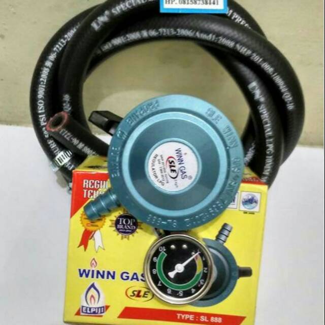 Regulator bio matic (SLE) lpg pertamina standar lisensi elpiji + selang 3 lapis