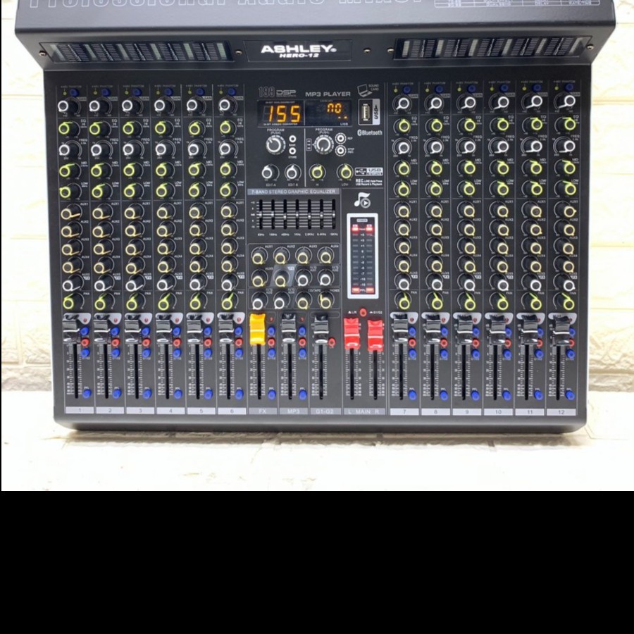 MIXER ASHLEY HERO-12 HERO12 HERO 12 12ch ORIGINAL BLUETOOTH SOUNDCARD